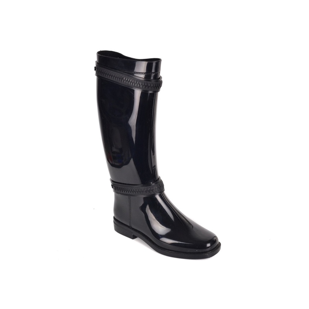 Givenchy Black Slick Zipper Rain Boots sz 36